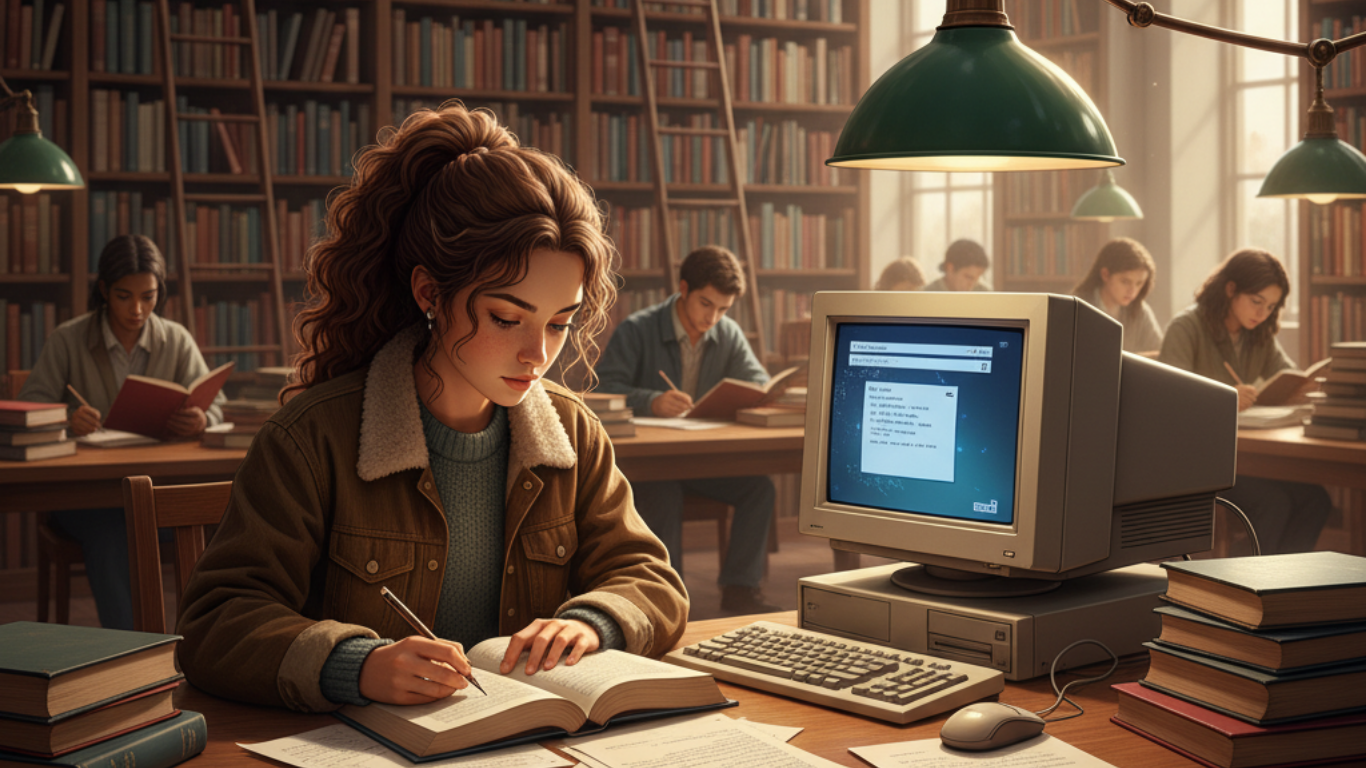 Belajar tradisional di perpustakaan