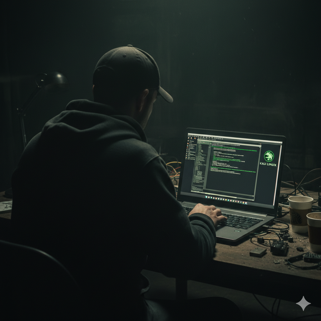 Ilustrasi seorang peretas
